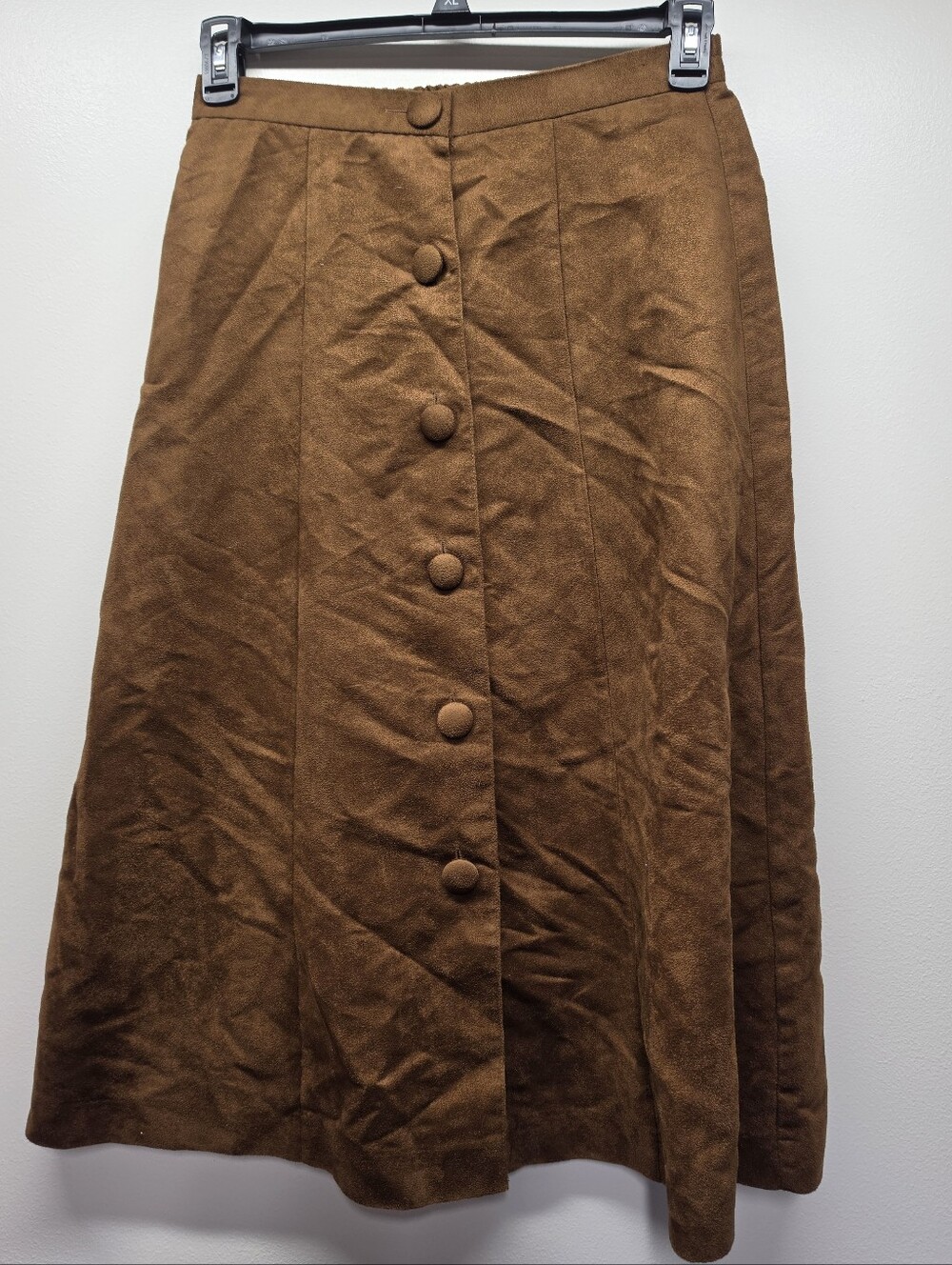 Vintage Boho Button Front Midi Skirt Sz 8 Cowgirl 70s Layering Lagenlook